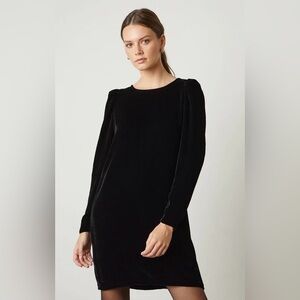 Velvet By Graham & Spencer Aggie Velour Mini Dress Black